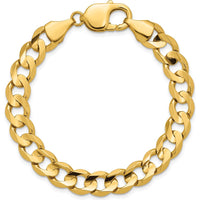 14K Yellow Gold 9" 8.5mm Open Concave Curb Chain with Lobster Clasp by Oro Pregiato