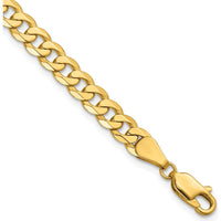 14K Yellow Gold 9" Beveled Curb Chain Bracelet - 5.75mm Width by Oro Pregiato