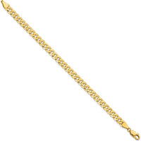 14K Yellow Gold 9" Beveled Curb Chain Bracelet - 5.75mm Width by Oro Pregiato