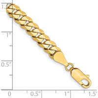 14K Yellow Gold 9" Beveled Curb Chain Bracelet - 5.75mm Width by Oro Pregiato