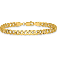 14K Yellow Gold 9" Beveled Curb Chain Bracelet - 5.75mm Width by Oro Pregiato