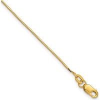 14K Yellow Gold 9" Box Chain Anklet with Lobster Clasp by Oro Pregiato
