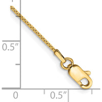 14K Yellow Gold 9" Box Chain Anklet with Lobster Clasp by Oro Pregiato