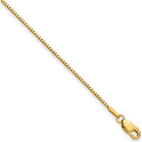 14K Yellow Gold 9" Box Chain Anklet with Lobster Clasp - Polished Finish by Oro Pregiato