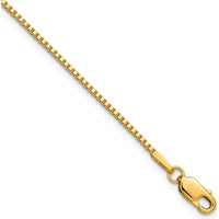 14K Yellow Gold 9" Box Chain Anklet with Lobster Clasp - Solid Gold Design by Oro Pregiato