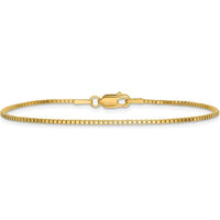 14K Yellow Gold 9" Box Chain Anklet with Lobster Clasp - Solid Gold Design by Oro Pregiato