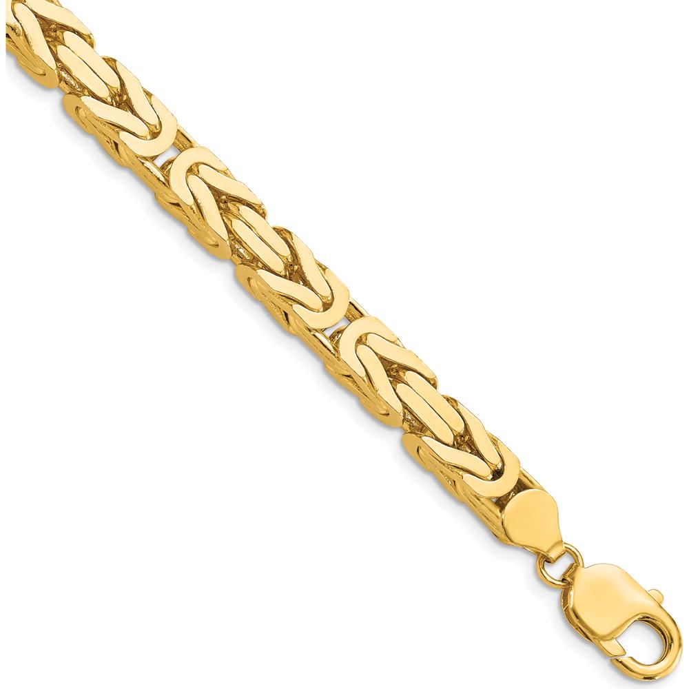 14K Yellow Gold 9" Byzantine Chain Bracelet with Lobster Clasp by Oro Pregiato