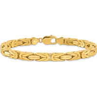14K Yellow Gold 9" Byzantine Chain Bracelet with Lobster Clasp by Oro Pregiato