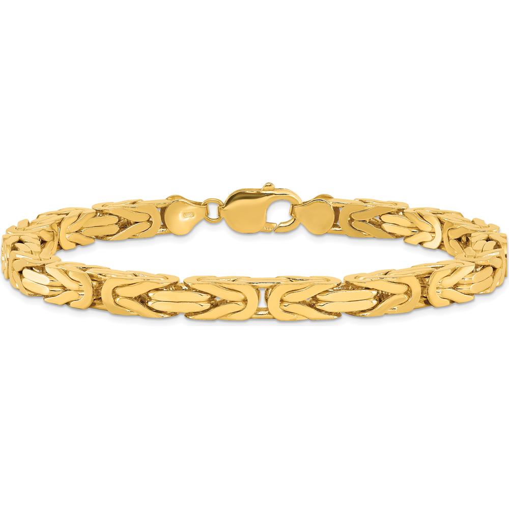 14K Yellow Gold 9" Byzantine Chain Bracelet with Lobster Clasp by Oro Pregiato
