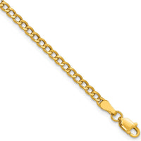14K Yellow Gold 9" Curb Anklet with Lobster Clasp - 2.85mm Width by Oro Pregiato