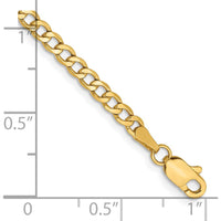 14K Yellow Gold 9" Curb Anklet with Lobster Clasp - 2.85mm Width by Oro Pregiato