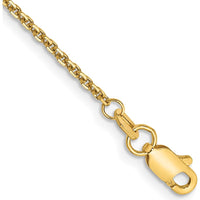 14K Yellow Gold 9" Diamond-Cut Cable Anklet with Lobster Clasp - 1.45mm Width by Oro Pregiato
