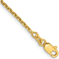 14K Yellow Gold 9" Diamond-Cut Cable Anklet with Lobster Clasp by Oro Pregiato