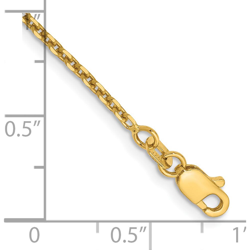14K Yellow Gold 9" Diamond-Cut Cable Anklet with Lobster Clasp by Oro Pregiato