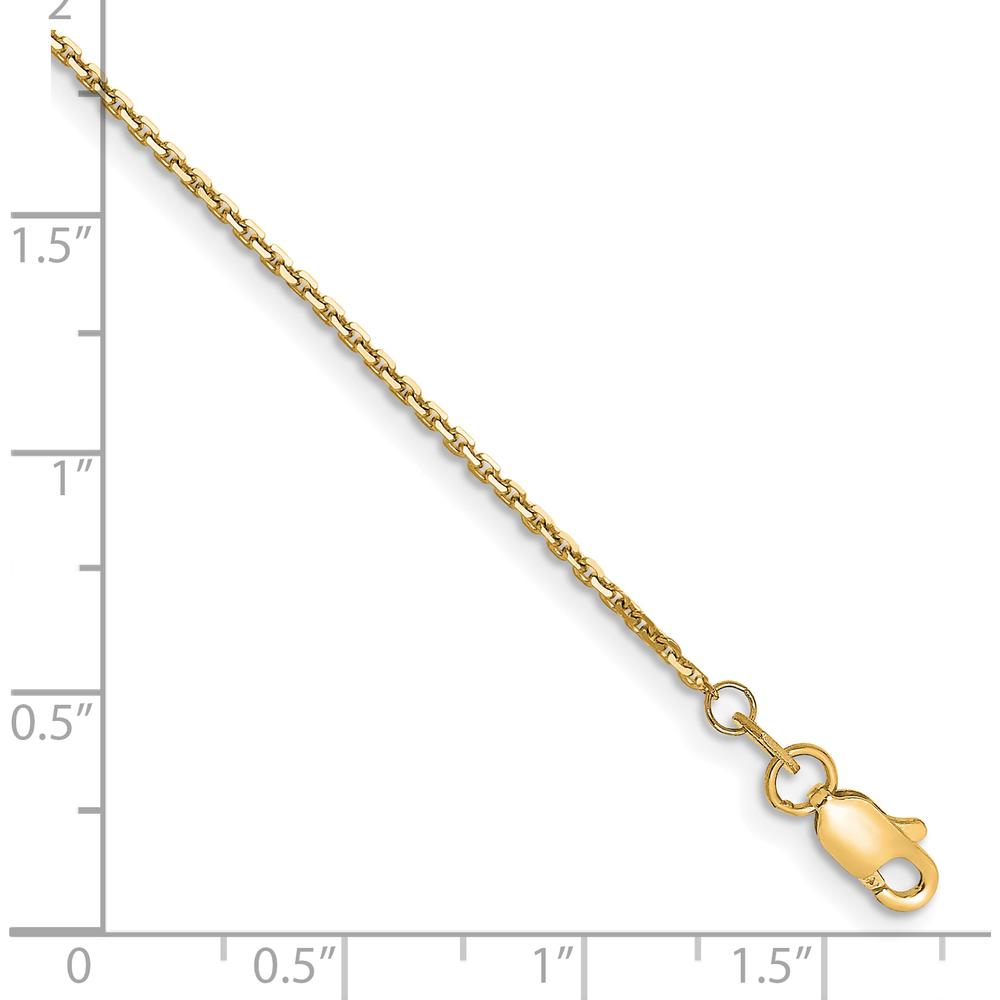 14K Yellow Gold 9" Diamond-Cut Cable Chain Anklet - Timeless Elegance by Oro Pregiato
