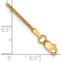 14K Yellow Gold 9" Diamond-Cut Parisian Wheat Anklet with Lobster Clasp by Oro Pregiato