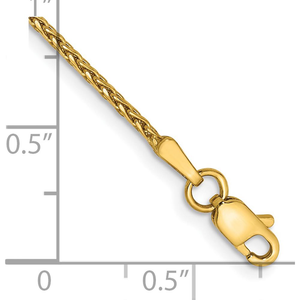 14K Yellow Gold 9" Diamond-Cut Parisian Wheat Anklet with Lobster Clasp by Oro Pregiato