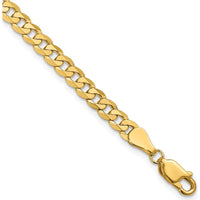 14K Yellow Gold 9" Flat Beveled Curb Chain Bracelet - 4.75mm Width by Oro Pregiato
