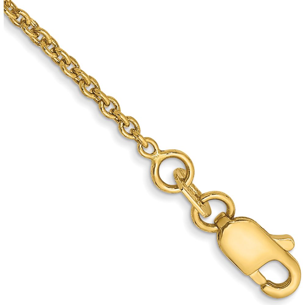 14K Yellow Gold 9" Forzantine Cable Anklet with Lobster Clasp by Oro Pregiato
