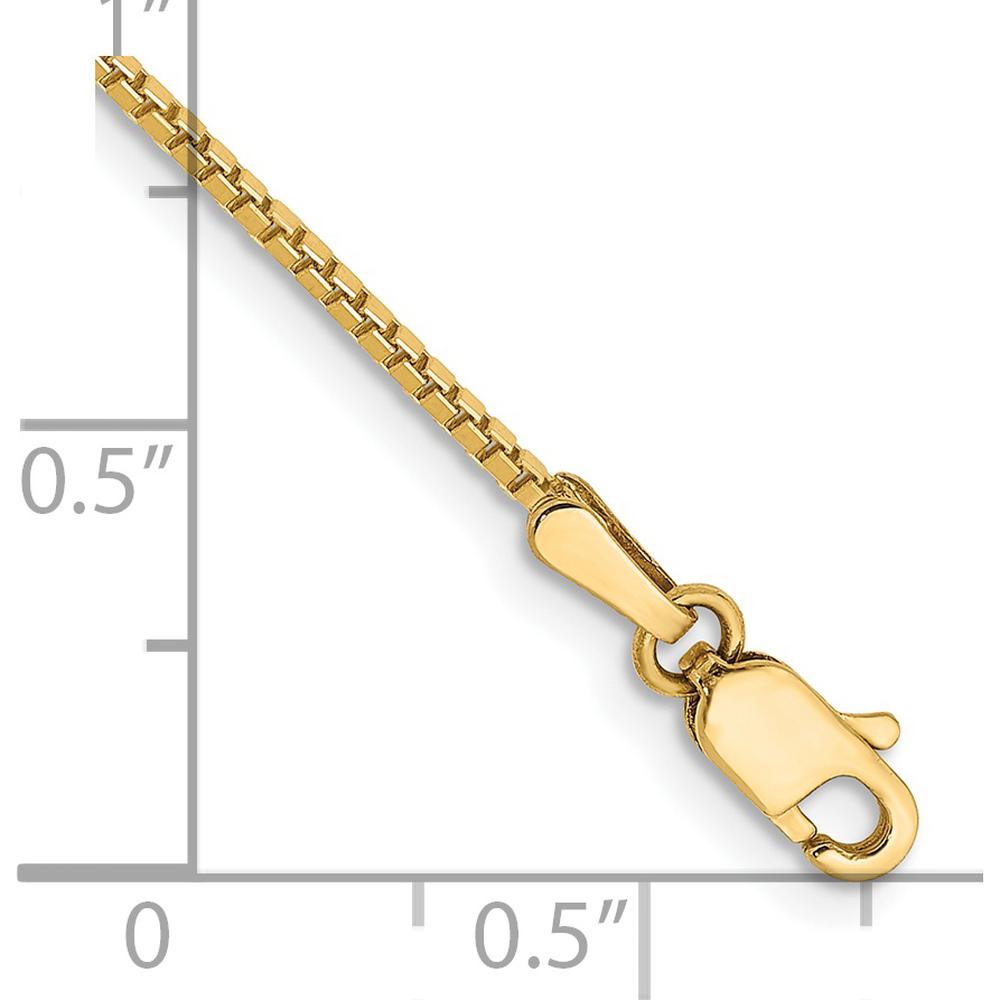 14K Yellow Gold 9-Inch Box Chain Anklet with Lobster Clasp by Oro Pregiato