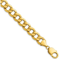 14K Yellow Gold 9-inch Semi-Solid Curb Chain Necklace - Polished Finish by Oro Pregiato