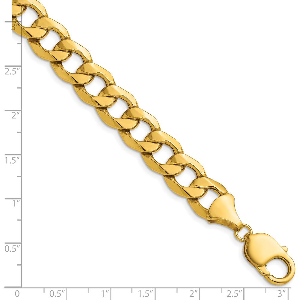 14K Yellow Gold 9-inch Semi-Solid Curb Chain Necklace - Polished Finish by Oro Pregiato