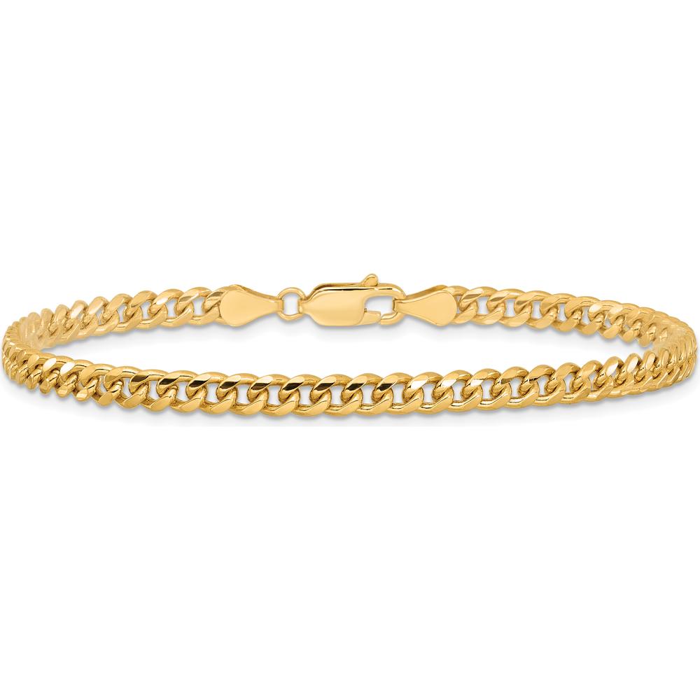 14K Yellow Gold 9-inch Solid Miami Cuban Chain Anklet - 4.25mm Wide by Oro Pregiato