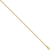 14K Yellow Gold 9" Mariners Link Chain Anklet - 1.8mm Width by Oro Pregiato