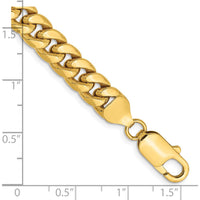14K Yellow Gold 9" Miami Cuban Chain with Lobster Clasp - 7.3mm Width by Oro Pregiato