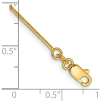 14K Yellow Gold 9" Octagonal Snake Anklet with Lobster Clasp by Oro Pregiato