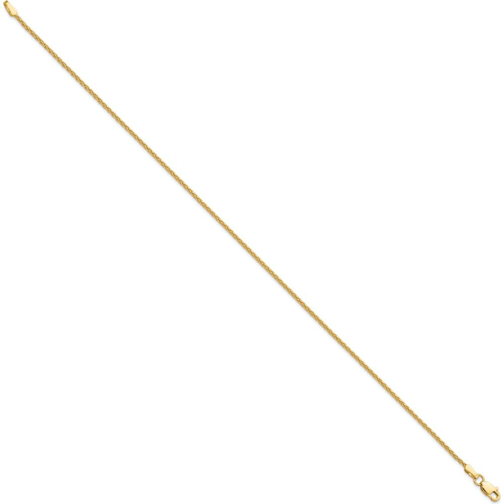 14K Yellow Gold 9" Parisian Wheat Anklet with Lobster Clasp by Oro Pregiato