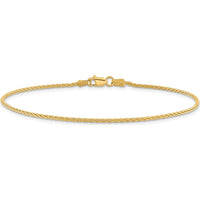 14K Yellow Gold 9" Parisian Wheat Anklet with Lobster Clasp by Oro Pregiato