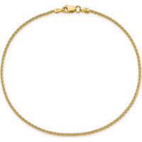 14K Yellow Gold 9" Parisian Wheat Anklet with Lobster Clasp by Oro Pregiato
