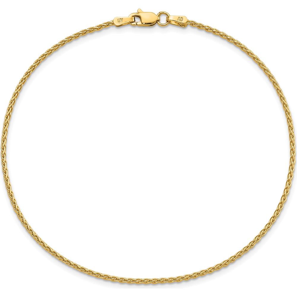 14K Yellow Gold 9" Parisian Wheat Anklet with Lobster Clasp by Oro Pregiato