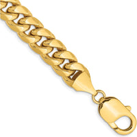 14K Yellow Gold 9" Semi-Solid Miami Cuban Link Bracelet - 9.3mm Width by Oro Pregiato