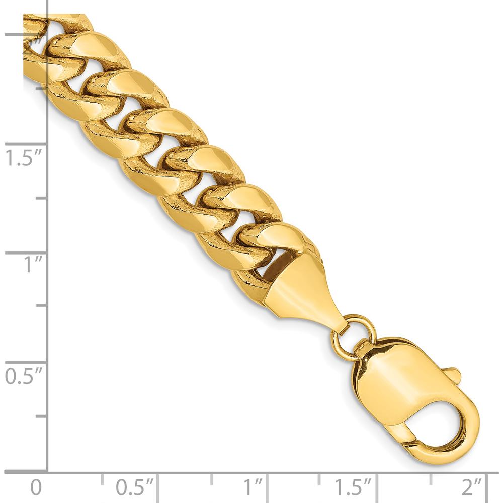 14K Yellow Gold 9" Semi-Solid Miami Cuban Link Bracelet - 9.3mm Width by Oro Pregiato