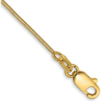 14K Yellow Gold 9" Snake Anklet with Lobster Clasp - Polished Finish by 0