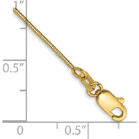 14K Yellow Gold 9" Snake Anklet with Lobster Clasp - Polished Finish by 0