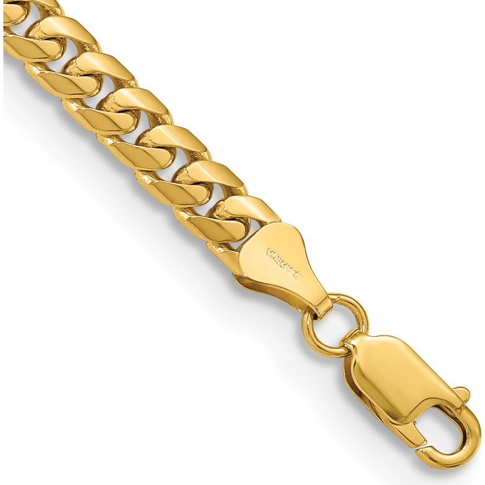 14K Yellow Gold 9" Solid Miami Cuban Link Bracelet with Lobster Clasp by Oro Pregiato