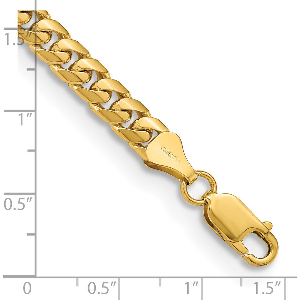 14K Yellow Gold 9" Solid Miami Cuban Link Bracelet with Lobster Clasp by Oro Pregiato