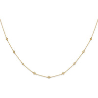 14K Yellow Gold 9-Station Diamond Quatrefoil Necklace with Round Cut Diamonds - 1/2 Carat Total Diamond Weight by Monteluci Fine Jewelry