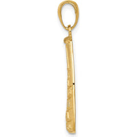 14K Yellow Gold 90 Miles to Cuba Southernmost Point Key West Pendant - Textured Design by Oro Pregiato