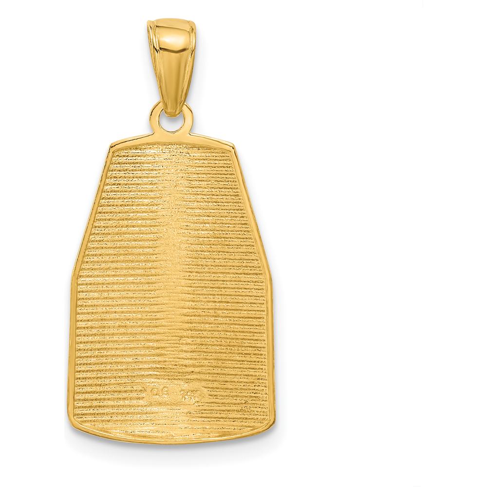 14K Yellow Gold 90 Miles to Cuba Southernmost Point Key West Pendant - Textured Design by Oro Pregiato