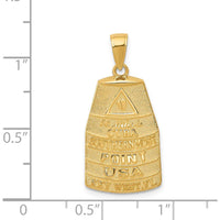 14K Yellow Gold 90 Miles to Cuba Southernmost Point Key West Pendant - Textured Design by Oro Pregiato
