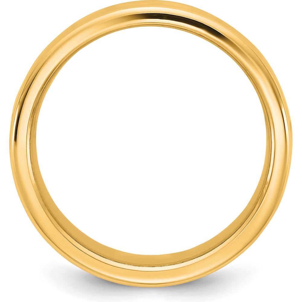 14K Yellow Gold 9mm European Comfort Fit Domed Wedding Band - Size 7 by Luciano & Cie