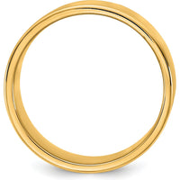 14K Yellow Gold 9mm Flat Band Wedding Ring - Engravable, Polished Finish by Luciano & Cie