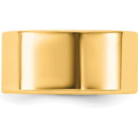 14K Yellow Gold 9mm Flat Band Wedding Ring - Engravable, Polished Finish by Luciano & Cie