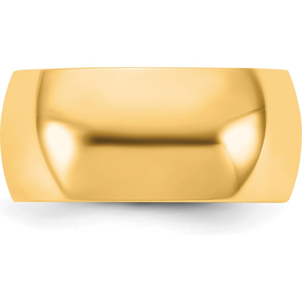 14K Yellow Gold 9mm Half Round Domed Wedding Band Ring - Engravable and Polished Finish by Luciano & Cie