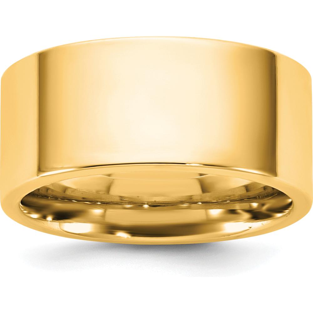 14K Yellow Gold 9mm Standard Flat Comfort Fit Band - Engravable Unisex Ring by Luciano & Cie