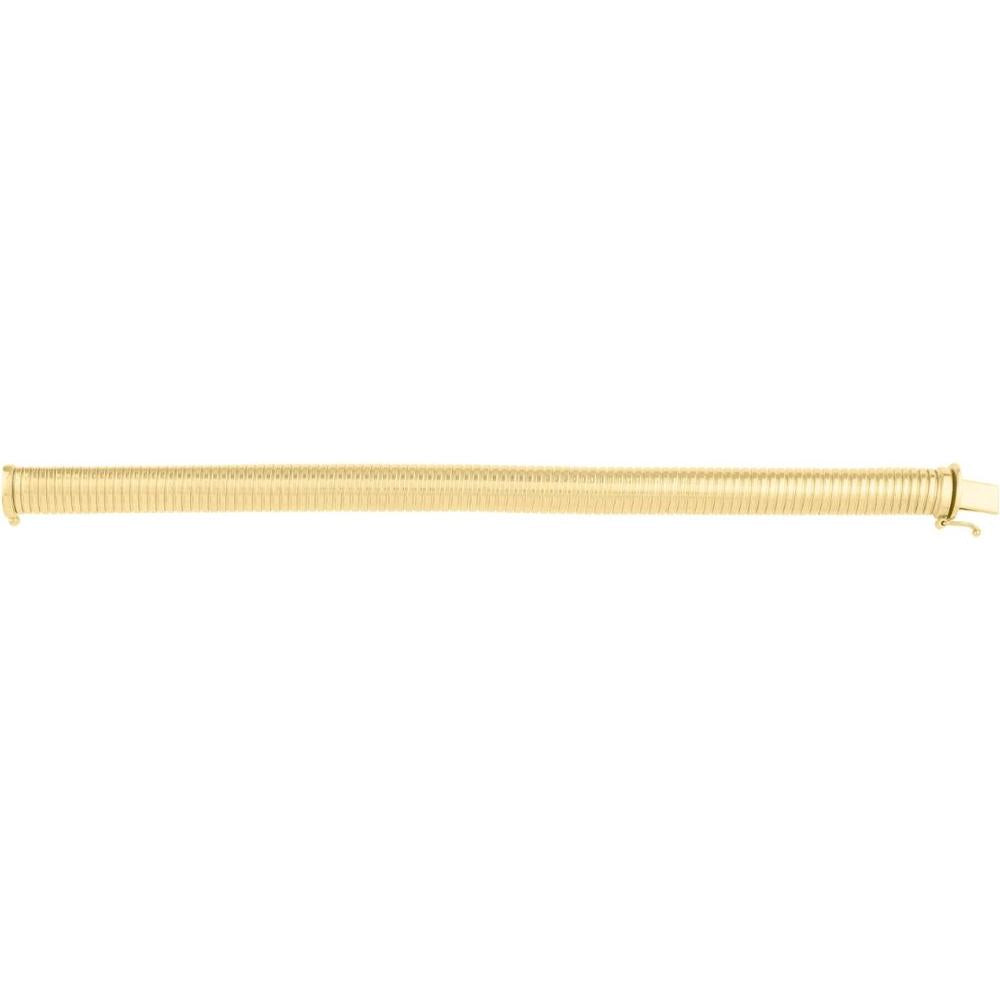 14K Yellow Gold 9mm Tubogas Bracelet with Box and Figure-8 Clasp - 7.25" by Orozza Fine Jewelry